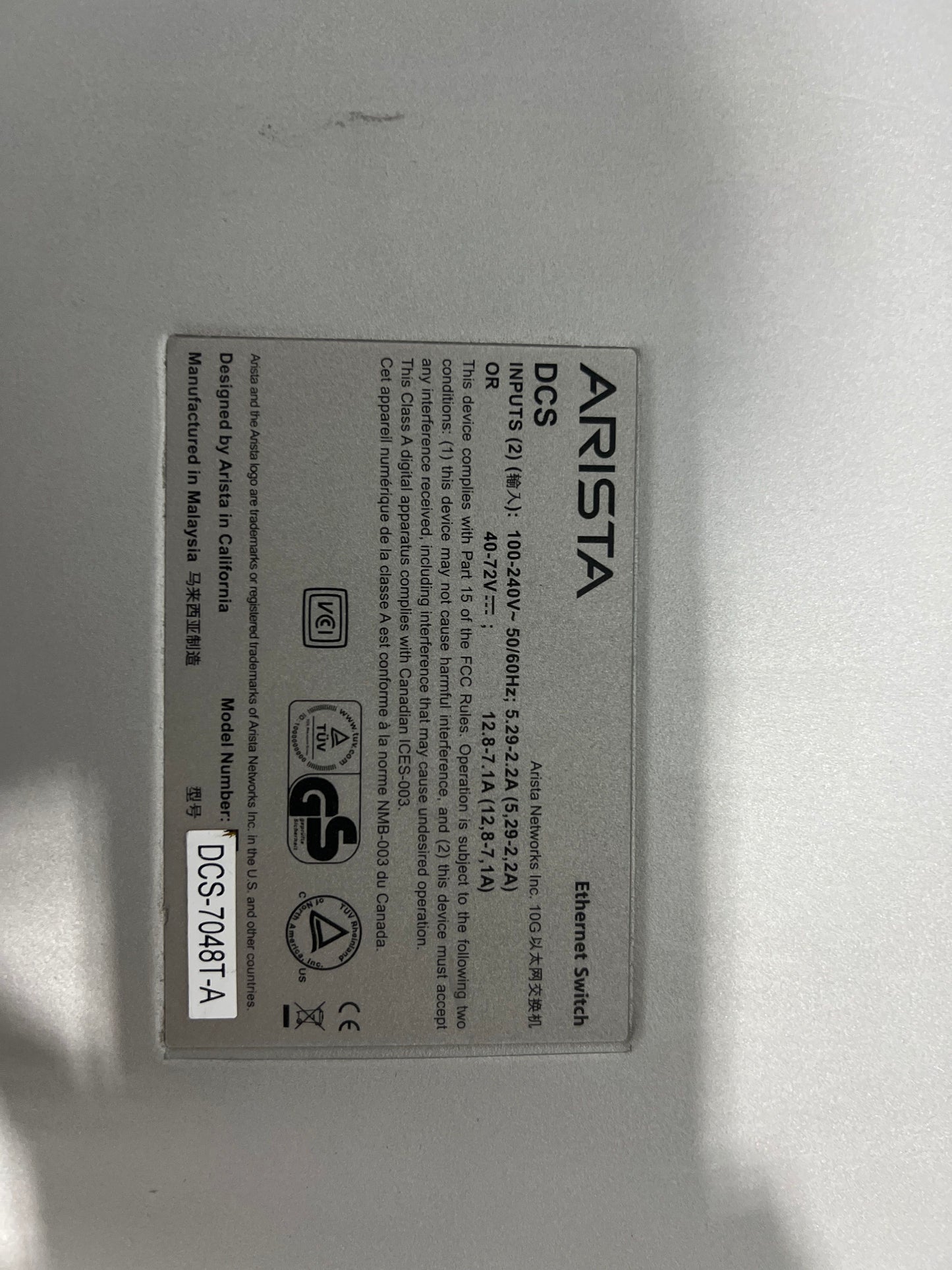 Switch Arista 7048T-A