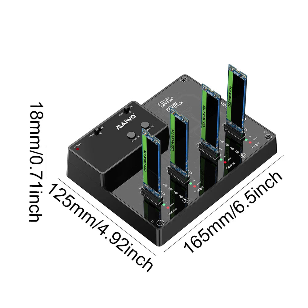 Copiadora de discos NVME M.2 De 4 Bahías, 10Gbps, NVMe M.2