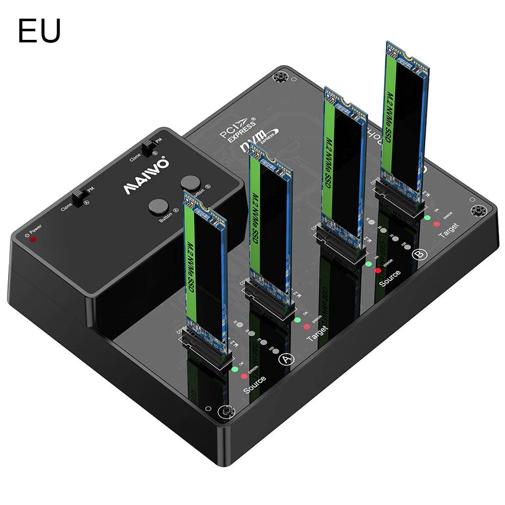 Copiadora de discos NVME M.2 De 4 Bahías, 10Gbps, NVMe M.2