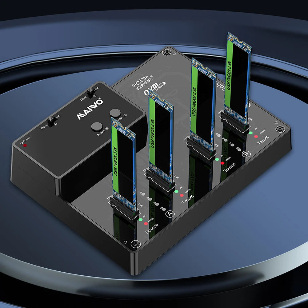 Copiadora de discos NVME M.2 De 4 Bahías, 10Gbps, NVMe M.2